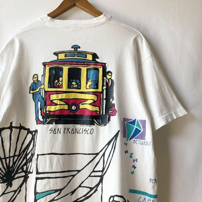 90s ARTFORMS 地名 マルチプリント Tシャツ XL USA製 ビンテージ 90年代 風景 テストプリント フルプリント オリジナル ヴィンテージ