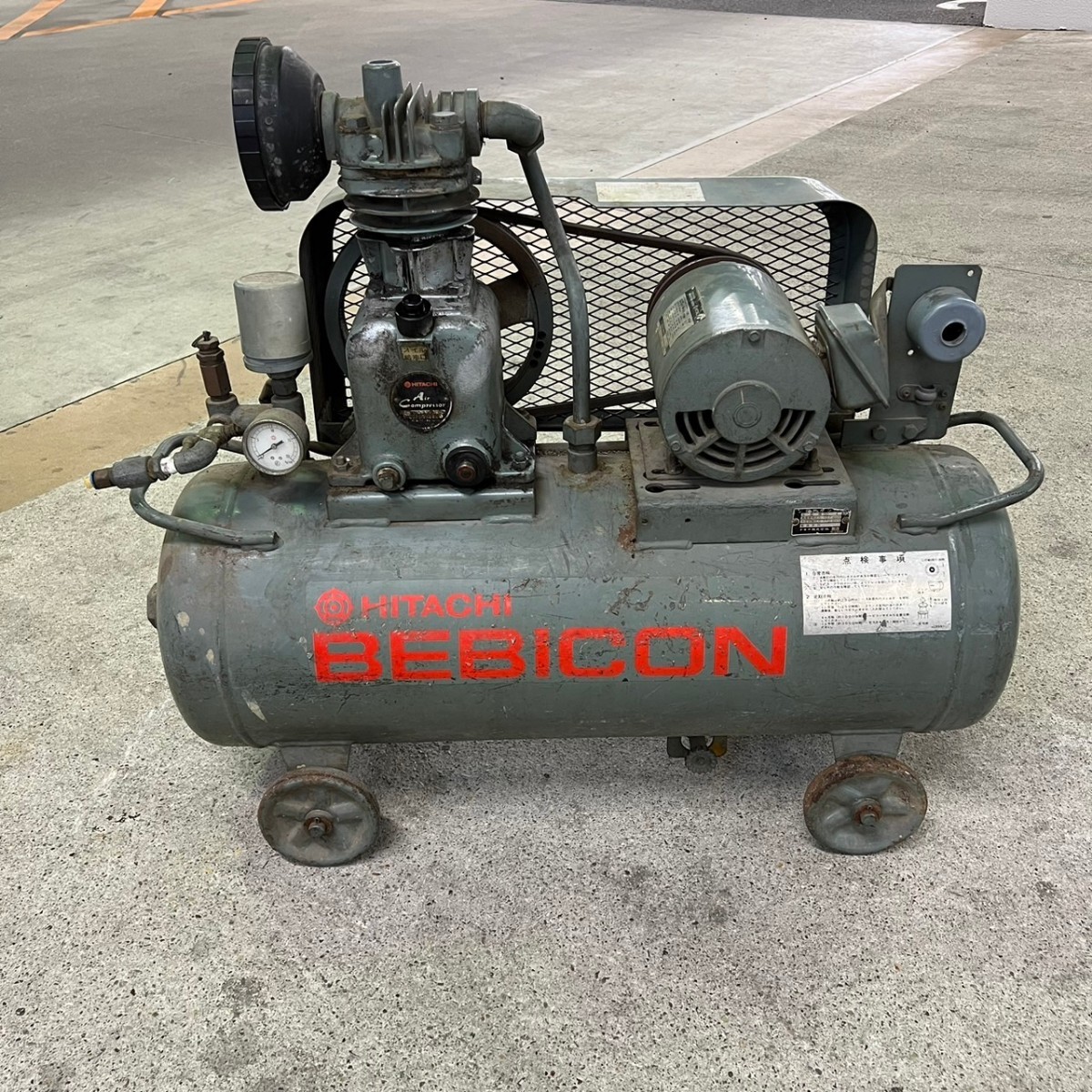 HITACHI 日立 エア-コンプレッサー 0.75P-9.5V6 200V ベビコン 小型空気圧縮機 エアコンプレッサー
