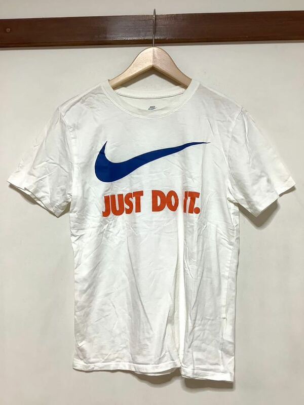 ち1198 NIKE ナイキ ビッグロゴ プリントTシャツ 半袖Tシャツ M ホワイト メンズ