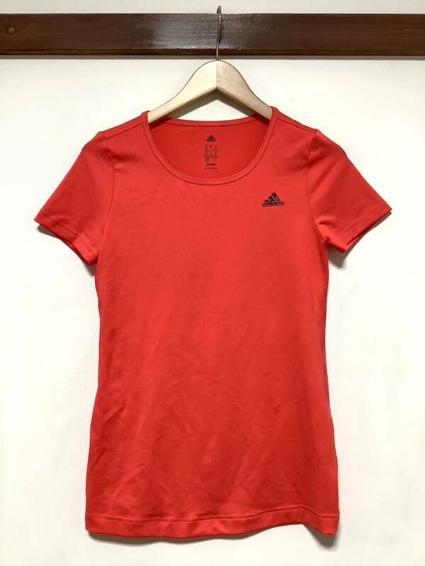 て1134 adidas アディダス 半袖Tシャツ スポーツTシャツ M レディース ロゴプリント climalite