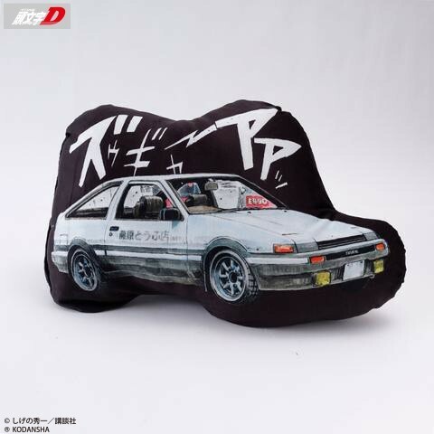 即決 頭文字D ダイカットクッション 50×33 新品タグ付き イニシャルD 藤原拓海 AE86スプリンタートレノ ハチロク