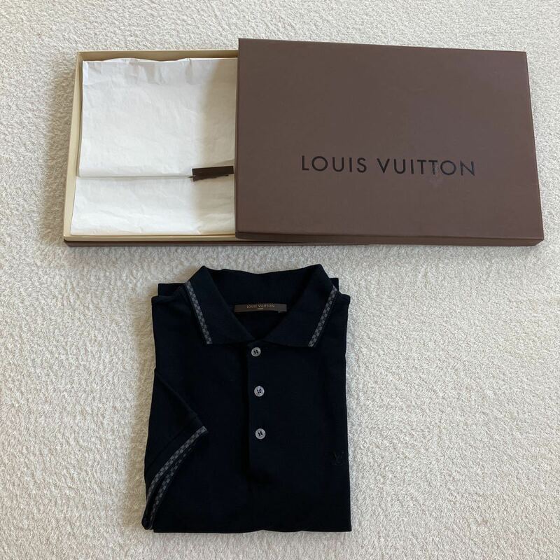 LOUIS VUITTON◆黒ポロXS 国内サイズMサイズ位の方向け ダミエ 箱付