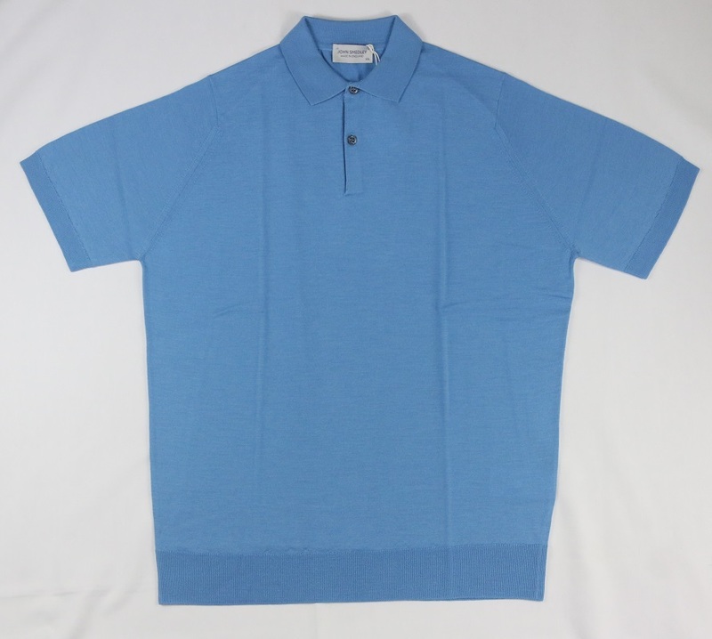 新品 John Smedley ジョンスメドレー 最高級メリノウール ポロシャツ　XXLサイズ BROOK BLUE