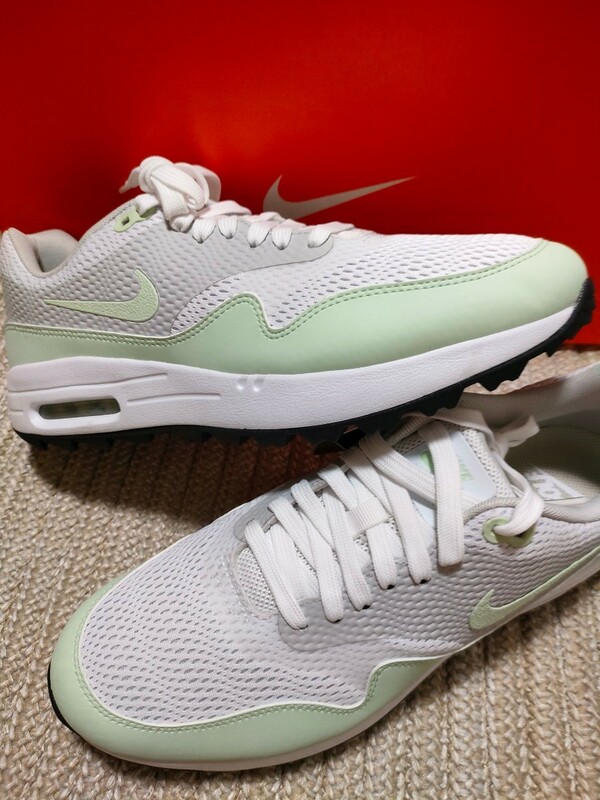 新品 未使用 NIKE GOLF AIR MAX 1 G 28cm ナイキ ゴルフシューズ エアマックス 固定式ゴムスパイク 白 ホワイト