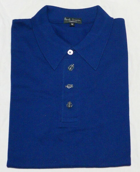[未使用] ポールスミス・コレクション Paul Smith COLECTION ポロシャツ 変わりボタン ブルー