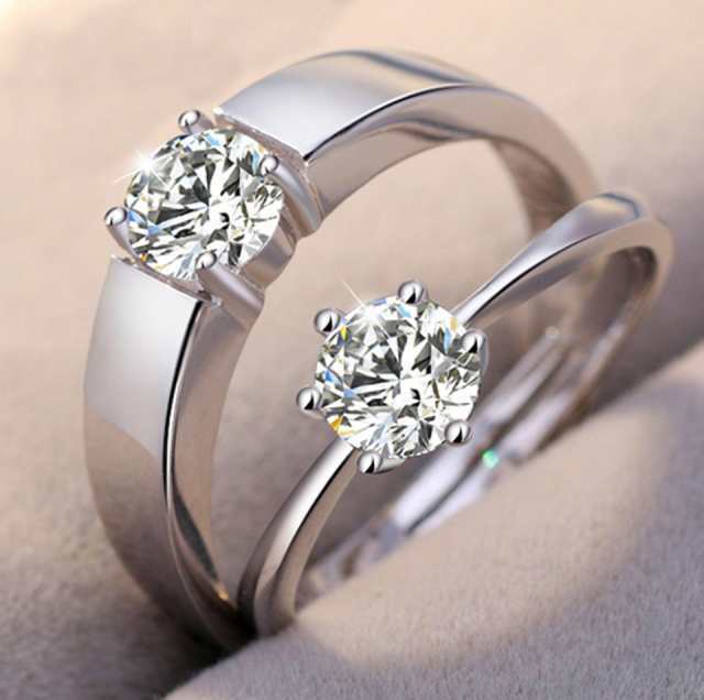 婚約指輪 ペアリング ロジウムコーティングコーティング フリーサイズ ベネチアスライド調整 プロポーズ アレルギーフリー指輪