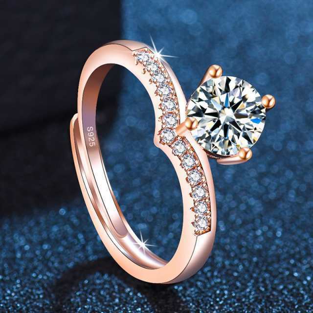 1粒指輪 レディースリング 指輪 スライド調整 アレルギー対応 ジュエリー 指輪レディース 結婚指輪 婚約指輪 ピンクゴールド