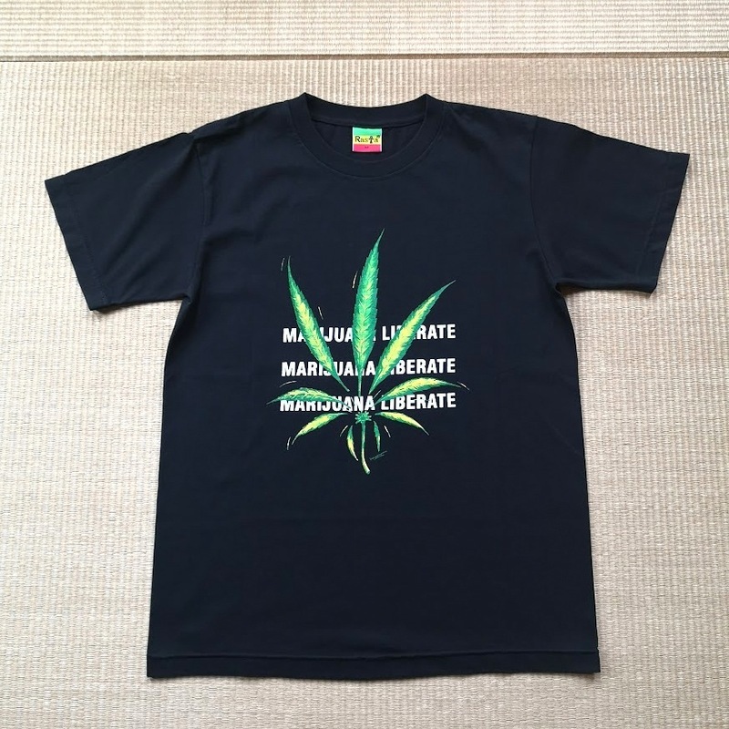 Rasta MARIJUANA LIBERATE Tシャツ ブラックカラー 綿100％