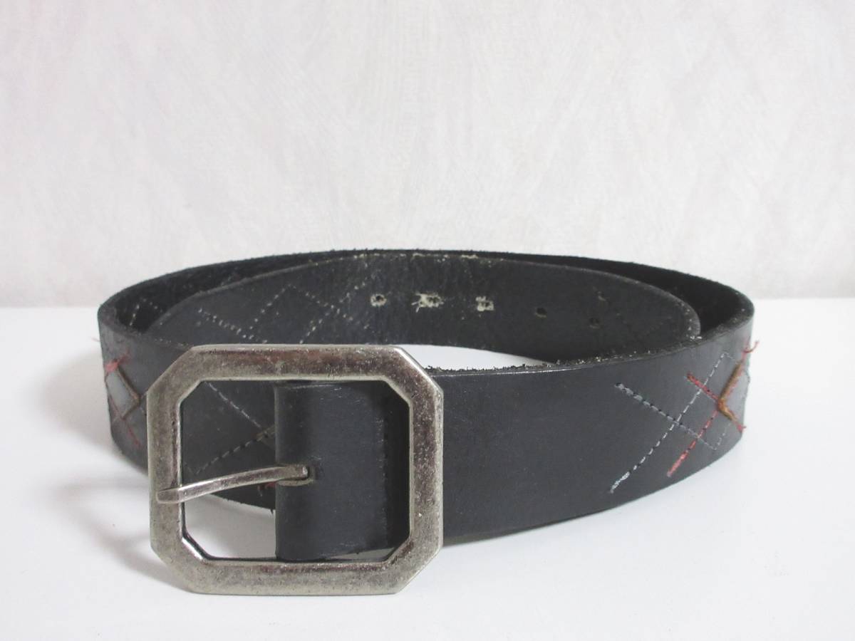 ペペジーンズ PEPE JEANS レザー ベルト メンズ 90 黒 ブラック 北6073