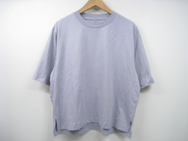 無印良品 MUJI オーバーサイズ Tシャツ 半袖 無地 紫 パープル サイズXL
