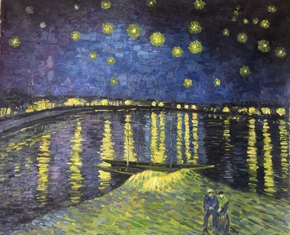 ◆Modern Art◆肉筆☆油絵☆F20号『Starry”Night』ゴッホ/模写☆