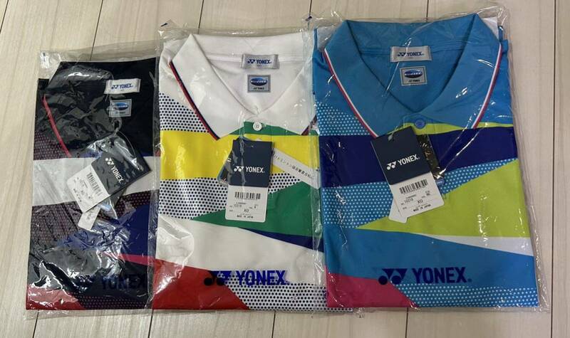 送料無料 ヨネックス ポロシャツ 3枚全色セット ゲームシャツ ユニXO希少サイズ 未使用品 人気 日本製 10318 未使用品 新品 タグ付