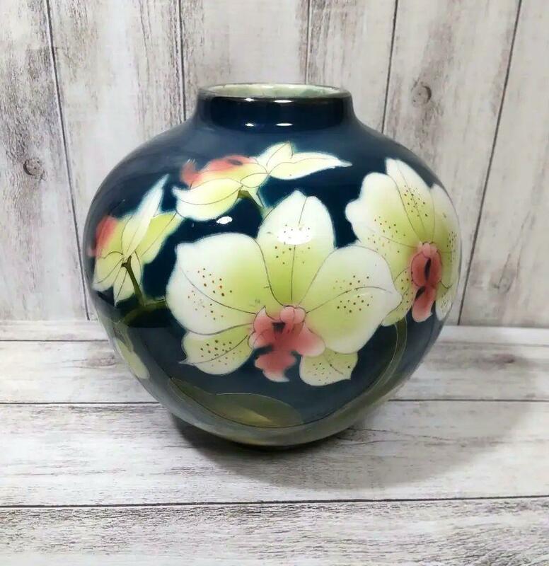 黒翠七宝　花器　花瓶　かびん　壷　used　中古　フラワーベース　つぼ　床の間　玄関　和室　和モダン　