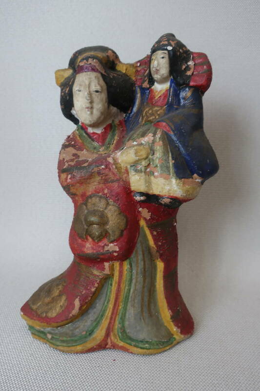 信州中野市　古物商整理品　土人形 天神　雛　地蔵 郷土玩具民芸 伝統工芸 風俗人形 置物　カケあり 