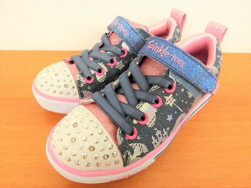 【未使用訳あり】 SKECHERS スケッチャーズ SPARKLE LITE-PRINCESSLAND 光る靴 キッズスニーカー LBMT 左18cm 右17cm 【0074】