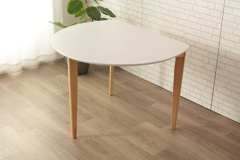 半円ダイニングテーブル　ホワイト色　ダイニングテーブル　テーブル　食卓テーブル