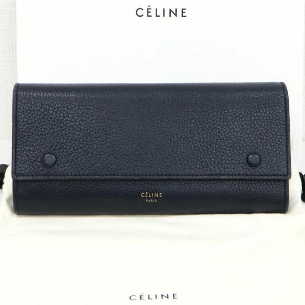 CELINE paris セリーヌ ラージフラップ マルチファンクション 財布 長財布 ウォレット ハイブランド 高級 美品 定番 レザー 箱付き