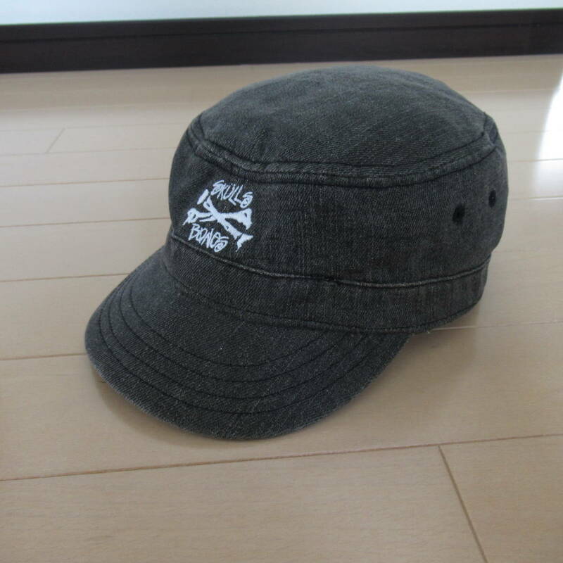 ★即決送込★レアデザイン STUSSY CAP キャップ 帽子 オールド old oldstussy ステューシー ワークキャップ デニム skull bones スカル