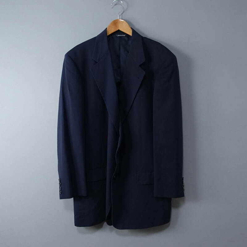AGNONA/アニオナ52/イタリア製/ウール100%ジャケット/ダークネイビー/スーツ/紳士/メンズ/上着/トップス/大きいサイズ