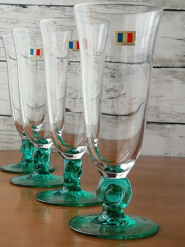 フランス製 ガラス ワイングラス アンティーク シャンパングラス グラス タンブラー コップ antique wine glass 送料込み