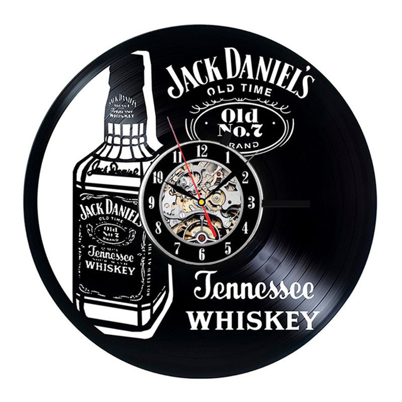 JACK DANIEL'S ジャックダニエル　ウイスキー　レコード クロック 時計 壁掛け時計 ウォールクロック POP DIY インテリア　アメリカ