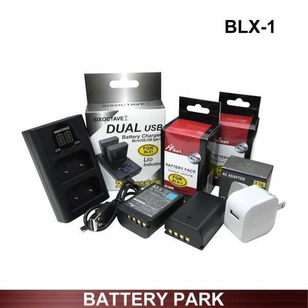 ACアダプター付 純正品BLX-1の98％達2250mAh大容量 オリンパス 互換バッテリー BLX-1 2個& デュアル USB 急速互換充電器 OM SYSTEM OM-1