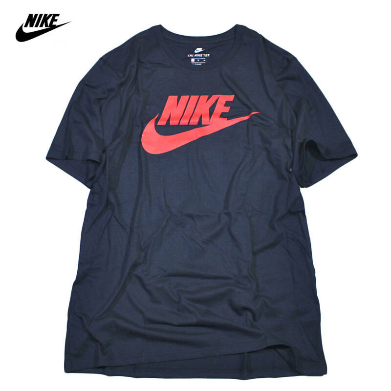 【新品】ナイキ ICON 半袖 Tシャツ【475：紺】L ビッグ スウッシュ スウォッシュ ロゴ トレ ジム NIKE