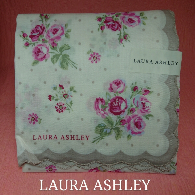 【未使用新品】　LAURA　ASHLEY　ローラアシュレイ　大判　ハンカチ　20　P8123