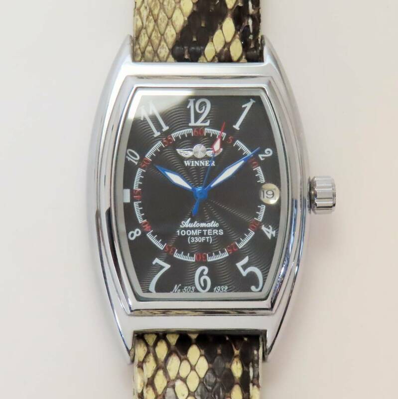 美品 稼働品 WINNER ウィナー A004 裏スケ 自動巻き 機械式 オートマチック メンズ 腕時計