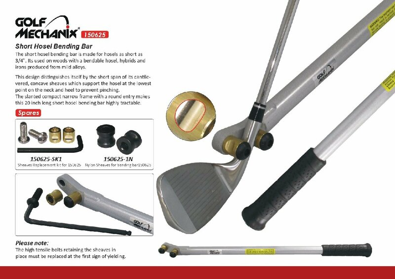 150625 Golf-Mechanix ロフト＆ライ調整工具用　ショートホーゼル　ベンディングバー　ベントバー
