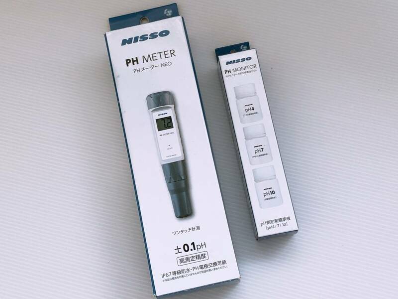 新品未使用品 NISSO ニッソー PH METER NEO ペーハー 測定器 液剤付き 観賞魚 アクアリウム