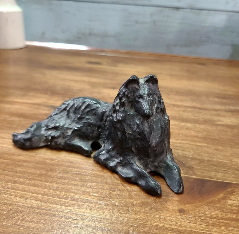 ヴィンテージ 犬の置物 鉄 金属製 レトロ インテリア コリー 
