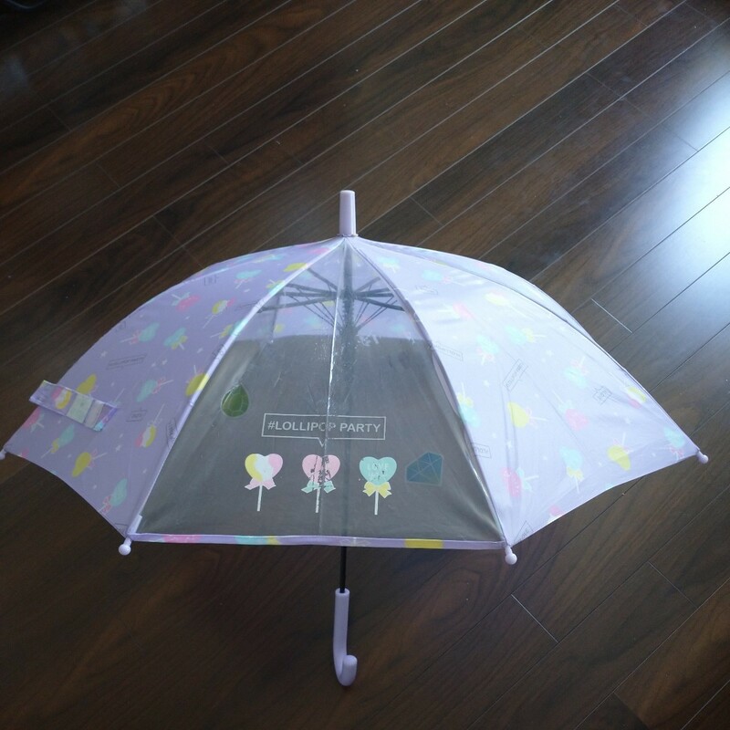雨傘 傘 半径約50センチ ワンタッチ 窓付き 小学生 低学年 バイオレットカラー 紫色 ノーブランド