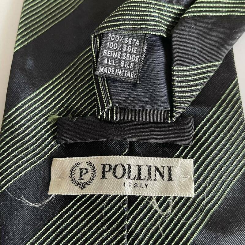 Pollini（ポリーニ） 黒ストライプネクタイ