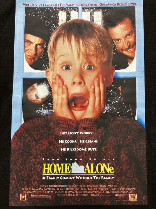 【新品】 ホームアローン Tシャツ　Home Alone　マコーレー・カルキン　映画　90's ムービー　ハリウッド ブラック　M 黒