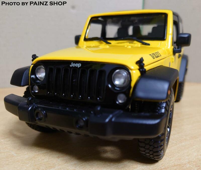 1/18 ジープラングラー ウィリス イエロー JEEP WRANGLER Willys マイスト ダイキャスト製ミニカー 