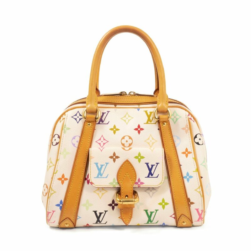 LOUIS VUITTON ルイヴィトン プリシラ M40096 ハンドバッグ モノグラム・マルチカラー キャンバス×レザー ホワイト×マルチ×ブラウン