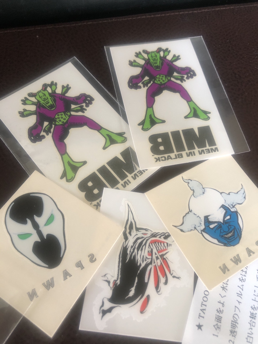 【ペーパータトゥー5枚組】TATOO シール非売品　MEN IN BLACK・SPAWN 他【23/06 メタル5A4】