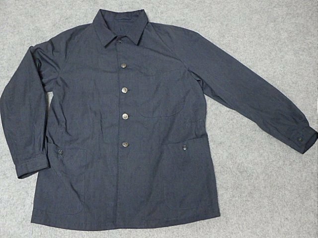 国鉄　ナッパ服　制服　サイズ・2号　(現在のＳ位)　昭和55年　赤タグ　動輪ボタン　メタルボタン　カバーオール型