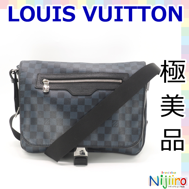 【極美品】 ルイヴィトン LV ダミエ コバルト メッセンジャー ショルダー バッグ マッチポイント 斜め掛け ネイビー ノワール 黒