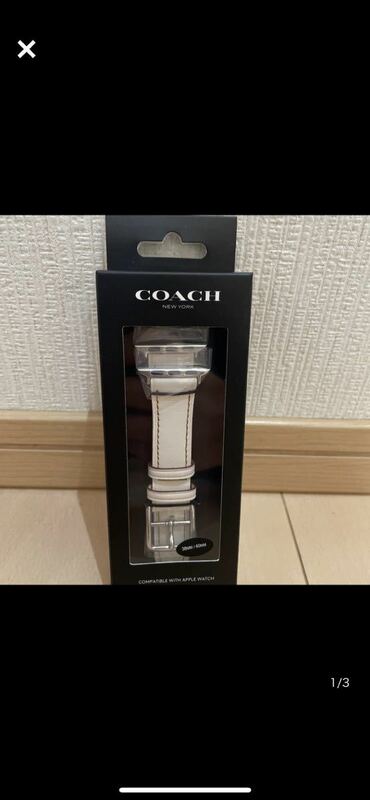 送料無料　新品未使用　COACH コーチ Apple Watch アップルウォッチ ベルト　ホワイトレザー　14700074 38/40MM