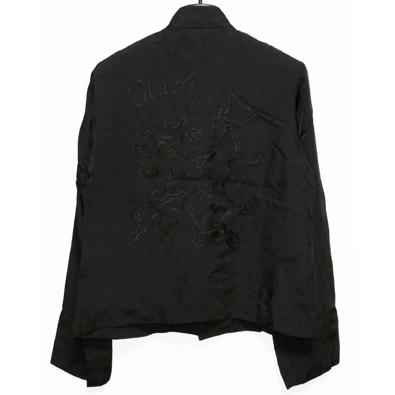 BLACK COMME des GARCONS 21SS スカ刺繍キュプラ チャイナジャケット S 美品 ブラックコムデギャルソン