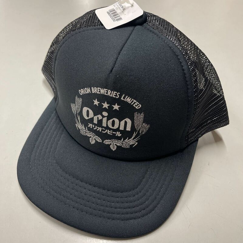 Orion BEER オリオンビール キャップ 帽子 レッド スナップバック フリーサイズ 未使用 黒 ブラック CAP メッシュキャップ