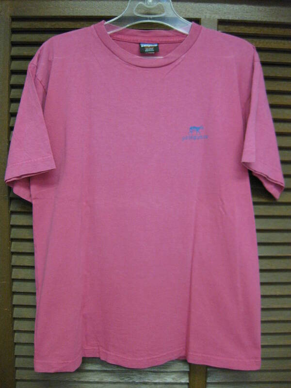 ９０'s USA製 Patagonia Tシャツ ピンク M USED ビンテージ パタゴニア アウトドア