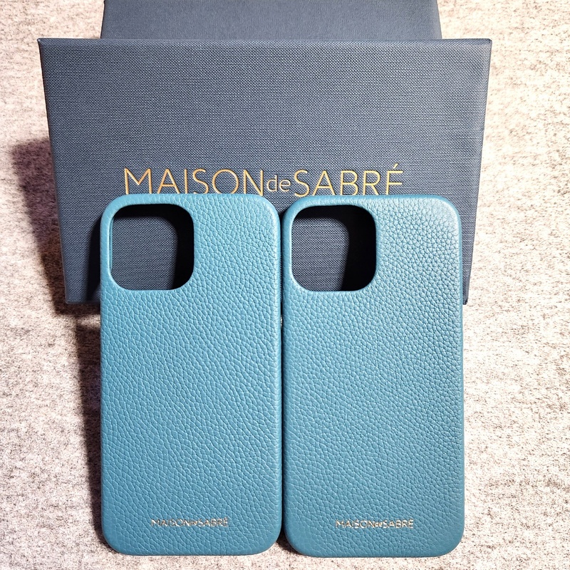 未使用 2点 ケース 牛革 本革 iPhone13 PRO MAX MAISON de SABRE メゾンドサブレ BondiBlue スマホカバー MagSafe 60s23-2021-1