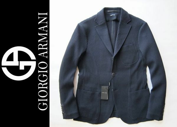 ◆本物◆GIORGIO ARMANI ◆上質感漂うワッフル生地3釦ジャケット54 新品