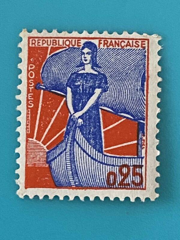 フランス切手★ボートのマリアンヌ　 1960年未使用 