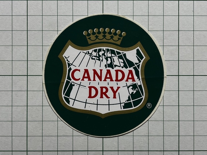フランス 古いステッカー：CANADA DRY カナダドライ 販促 広告 ジンジャエール 飲料 コカコーラ ビンテージ +Ca