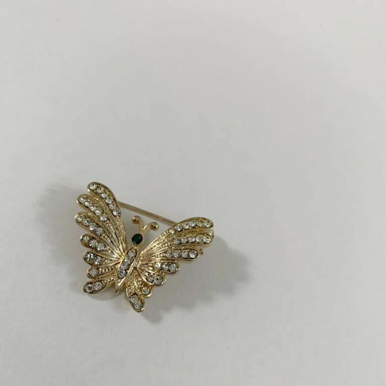 【美品】イギリス　ロンドン購入　ヴィンテージ D'ORLAN バタフライ　蝶　ゴールド系　ブローチ