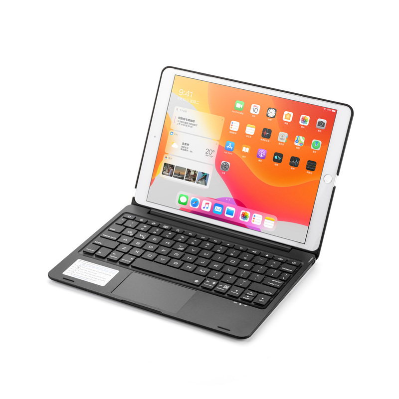 iPad 10.2 第9/第8/第7世代/Pro10.5/Air3 対応 タッチパッドキーボードカバー バックライトbluetoothキーボード ブラック